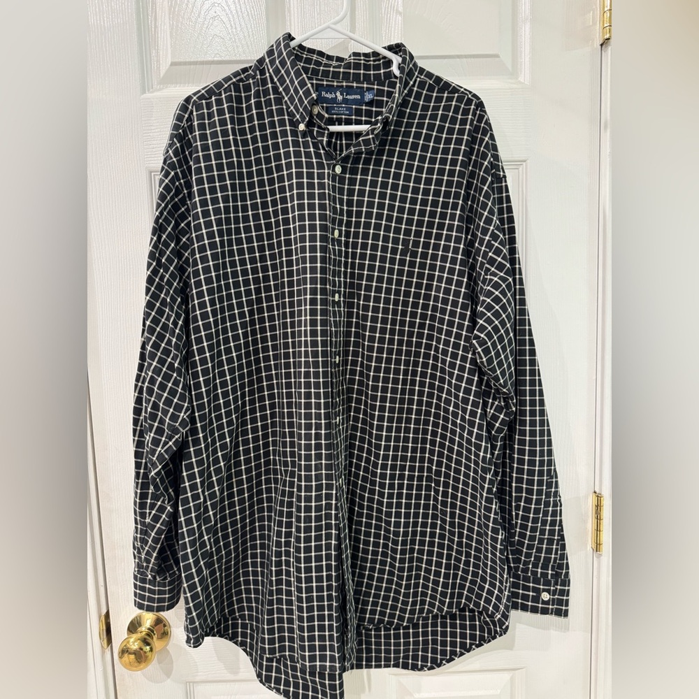 Ralph Lauren Black and White Plaid Shirt